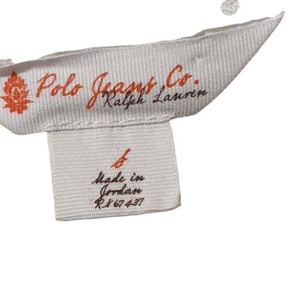 Polo Jeans Ralph Lauren cream colored wrapped draped goddess top blouse … - Picture 3 of 10